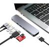 BHHB Hub USB C Adattatore per MacBook Pro Air Docking Station 8-in-2 Multiporta Adattatore per Mac Book 4K@30Hz HDMI, Thunderbolt 4/3, USB 3.0, SD/TF, USBC Hub Type C Dock per Mac M5 M4 M3 M2 M1