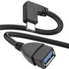 MEIRIYFA Cavo adattatore USB C a USB 3.0, 90 gradi USB 3.1 C maschio a USB 3.0 A femmina OTG cavo 5 Gbps cavo di ricarica dati per telefoni tablet laptop (nero, 0,25 m)