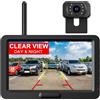 Husgw Telecamera di retromarcia solare wireless, kit telecamera solare con monitor da 5, 1080P HD, telecamera per la retromarcia con visione notturna a infrarossi, impermeabile IP66 (5 -2)