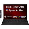 ASUS ROG Flow Z13 AI Gaming Laptop 2-in-1 Touchscreen IPS WQXGA Display (AMD Ryzen AI Max+ 395, 64GB LPDDR5X, 1TB SSD, RGB KB, WiFi 7, Webcam, Win 11 Home) con espansore porta USB DKZ