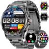 LIGE Smartwatch Uomo Con 3 Cinturini/1.43 AMOLED/400mAh, Orologio Con Chiamata Bluetooth, 24/7 Cardiofrequenzimetro SpO2, IP68 Impermeabile 124 Modalità Sportive Per Android iOS,SML6-R