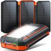 Powbentar Power Bank Solare 63200mAh 30W Ricarica Rapida con 3 Pannelli Solari