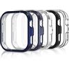 Simpeak 5 Pezzi Cover Compatibile con Huawei Watch Fit 4 Pro, Custodia Caso in Gel Silicone Morbida TPU con Pellicola Protettiva Anti-Graffio Full Protezione, Nero/Transparente/Argento/Grigio/Blu