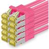 1aTTack.de CAT 7 Cavo LAN 0,25m 10Gbps S/FTP (10 pezzi Magenta) | 1m 2m 3m 5m 7,5m 10m 15m 20m 25m 30m, RJ45 alta velocità, cavo Ethernet schermato per gaming, modem, router, PC