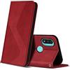 ZONNAVI Cover per Motorola Moto E20 / E30 / E40, Flip Custodia Pelle PU con [Slot Cart] [Supporto Stand] [Magnetica], Cover a Libro Portafoglio per Motorola Moto E20 / E30 / E40 (Rosso)