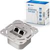 HB-DIGITAL 2 prese di rete CAT 6a RJ45 a 2 porte STP schermate, compatibili con cavi LAN rigidi PoE T568A/B standard in lega di zinco 10 Gigabit 50 mm x 50 mm, senza alloggiamento