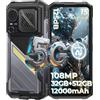 HOTWAV Hyper 8 Pro 5G Rugged Smartphone, 32GB+512GB/TF 1TB Rugged phone Android 15, 6.78 FHD+, 12000mAh Telefono Indistruttibile, 108MP+32MP Telephone Robusto, AI/ 5G Double SIM/IP68/IP69K/NFC