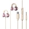 Generic Cuffie cablate da 3,5 mm di tipo C, perfette per dormire, russare, viaggi, meditazione, relax, con clip per l'orecchio, controllo del cavo HiFi non in ear, con microfono e auricolari