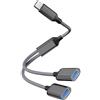 Sooiiyu Adattatore USB C Maschio a Doppia USB Femmina, Splitter da Tipo C | Adattatore OTG da Tipo C, Compatibile con iPhone 15 Max, MacBook Pro, iPad Air, Surface GO, Xbox One, PS5