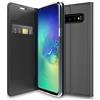 Verco Galaxy S10 Plus Cover, Custodia a Libro Pelle PU per Samsung Galaxy S10+ Case Booklet Protettiva [magnetica integrata], Nero
