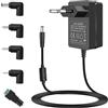 AmzFwing Adattatore di alimentazione CA a DC 1A 18V, caricabatteria EU adatto per 18 Volt (0.1A 0.15A 0.2A 0.25A 0.3A 0.4A 0.6A 0.7A 0.8A 0.9A) 100mA ~ 1000mA, per Logitech Squeezebox Wi-Fi Internet Radio.