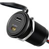 Obeaming Presa USB 12V Camper, Alluminio Presa USB-C 100W & QC3.0 18W Caricatore Carica Rapida per Laptop, per Roulotte Barca Camion Auto,1 Pezzo