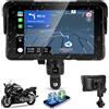 Techschermo Schermo CarPlay per Moto, Apple CarPlay & Android Auto Wireless, Display Moto HD da 5, Impermeabile IP68 con Bluetooth, Supporto TPMS, Slot Scheda TF, Supporto Antifurto Rimovibile