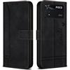 Bravoday Cover per Xiaomi Poco M4 PRO 4G, Flip Custodia in Pelle PU Portafoglio Custodia per Xiaomi Poco M4 PRO 4G, con Slot per Schede, Nero