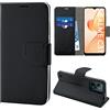N NEWTOP Cover Compatibile con REALME C31, HQ Lateral Custodia Libro Flip Chiusura Magnetica Portafoglio Simil Pelle Stand Protezione Completa Case TPU Anti Urto (Nero)