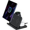 SwanScout Caricatore Wireless per Samsung Z Fold 7/6/Pixel 10 Pro Fold, Ricarica wireless Pieghevole 3-in-1 per Galaxy Z Fold, Caricabatterie per Galaxy Watch 8/8 Classic/7/Ultra e Galaxy Buds 3, SwanScout 705S