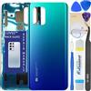 LUVSS Coperchio Copribatteria Scocca Vetro Posteriore Imposta per Xiaomi Mi 10 Lite 5G (Blu)