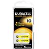 Duracell 75053912, Pila Uditiva Easy Tab 10 Giallo, Pack da 6