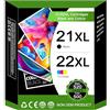 ColoWorld 21 22 XL cartucce d'inchiostro compatibili per HP 21XL 22XL cartucce d'inchiostro, nero e colore Pack per HP Deskjet F2120 F2280 F380 F4180 F335, per PSC 1410 1415, per Officejet 4315 4355
