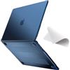 eleger Cover anti-cracking compatibile con MacBook Air 15 pollici M5 A3448 M4 A3241 M3 A3114 M2 A2941, versione 2026 2025 2024 2023, bordo in TPU blu e Custodia rigido in PC, Mezzanotte opaca