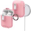 ORICO Custodia per AirPods 1ª/2ª Generazione con Supporto, Ricarica MagSafe e Coperchio Magnetico, Potente Protezione Anti-caduta, Rosa-CP312
