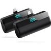 Feob [2 Pack] Feob Mini Power Bank per iPhone 17/16/15 Serie, 5200mAh USB C Caricatore Portatile Ultra-Compatto Batteria Esterna Powerbank con LED Display Compatibile con iPhone 17/16/15 Pro Samsung etc