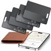 FAMOO Wallet Tracker Card 4 Pezzi, Compatibile con Apple Dov'è (Solo iOS), 1.8mm, Impermeabile IP68, Localizzatore Bluetooth con ricarica wireless per Portafogli, Passaporti, Bagagli