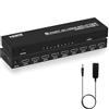 TCNEWCL Splitter HDMI 1 in 8 Out 4K 30Hz, Sdoppiatore 8 Porte per Duplicare/Specchiare su Max 8 Display, Supporto Full-HD, 3D Vision, HDCP, Standard 1.4
