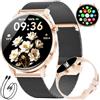 LIGE Smartwatch Donna, Display AMOLED 1,32 Ultra-sottile, Chiamate Bluetooth, IP68 Impermeabile, 116 Modalità Sport, Monitoraggio del Ciclo/Frequenza Cardiaca e Sonno, 2 Cinturini + 2 Cavi Inclusi, FV23-G
