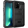 Beeasy Cover per iPhone 13 Pro IP68 Impermeabile Custodia Militare Antiurto Resistente 360° Metallo Armor Protezione Schermo Integrata Rugged Robusta Indistruttibile Subacquea Antipolvere Nero