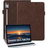 laddutoi Cover per Lenovo Idea Tab Pro 12,7 Pollici 2025, Marrone | Custodia per Lenovo TB373FU in PU Pelle, Supporto Stand, Slot per Schede, Protettiva Flip Folio Tablet Cover Case