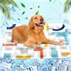Huifengjie Tappetino refrigerante per Animali Domestici Tappetino rinfrescante per Cani, riempito d'acqua Tappeto in Gel Autorinfrescante,Refrigerante per Animali, Perfetto per Cani e Gatti, 60x90cm, XL, Bianco