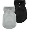 TenaLucy 2 Pezzi Vestiti per Cani,Cappottino Cane Taglia Piccola Maglioncino Cane Felpa Canes Piccola Taglia Vestiti per Gatti con Anello a D (Nero,Grigio) S