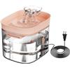 BlissfulAbode Fontana automatica per gatti, 1,8 l, silenziosa, senza fili, con livello visibile e filtro a carboni attivi per gattini (rosa)