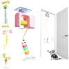 Auveach Giochi interattivi per Gatti Giocattolo Automatico Ricaricabile USB Appeso alla Porta Retrattile, Bruco con Piuma e Campanello per Caccia Esercizio Arricchimento Ambientale (Rosa Plus)