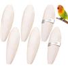 MUNZE 6 Osso Di Seppia Per Pappagalli + 2 Supporti Metallo, 7-9Cm, Giallo, Masticabile Per Uccelli E Tartarughe