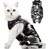 heavenlife Camuffare Recovery Suit, Gatto Tuta da Recupero, Vestito Chirurgico Animale Domestico, Body Gatto Post Operatorio, E-Collar Alternativa per Ferite Addominali o Malattie Pelle (L)