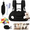 ELMVAR Trasportino portatile e traspirante 2-in-1 per animali (2-12 kg): design ergonomico in tessuto Oxford regolabile, con rete traspirante multifunzione; lavabile in lavatrice (S Black,Dual)