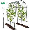 COSTWAY Traliccio ad Arco da Giardino per Piante Rampicanti, Supporto per Piante Alto 230 cm da Esterno con Struttura in Metallo Rivestito in PE per Viti/Verdure/Frutti/Fiori