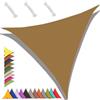 MAJINGC Tenda da sole triangolare 2x2x2m telo ombreggiante impermeabile, protezione UV 95%, Telo ombreggiante resistente，per giardino, terrazza, piscina, balcone Giallo sabbia