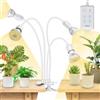SANSI Lampada per Piante a LED con Timer 4/8/12 Ore, 40W Lampada da Coltivazione a Spettro Completo, Equivalente a 600W, con 4 Lampadine E27 per Piante da Interno, Crescita e Germinazione di Piantine