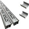 SXSJMY Piccolo Canaletta Scolo Acqua Piovana Acciaio Inox 304, Largo 3,5 cm, Lungo 2 m - Canalina Lineare per Terrazza, Piscina, Marciapiede - Kit con Griglia di Scolo e Connettore