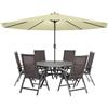 UISEBRT 300cm Ombrellone da giardino in alluminio, inclinabile, con manovella, protezione UV 40+, con LED, Beige