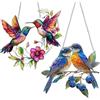 YSDYY 2 Pezzi di Rimorchio Acrilico per Uccelli, Ciondolo Decorazione da Giardino, Decorazione di Uccelli Simulati Dipinti, Rimorchi per Ganci Interni.