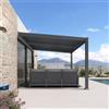 PURPLE LEAF Pergola Bioclimatica Adossata 3 x 3,65 m in Alluminio, Struttura Impermeabile e Durevole, Lamelle Orientabili, Pergola da Giardino Esterno Ideale per Terrazza, Giardino e Veranda, Grigio