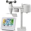 Bresser 7002581 Radio Della Stazione Meteorologica con Sensore Esterno Weather Center 5 In 1 con Display A Colori Da 5.7 Pollici E Sensore Esterno Per Temperatura, Bianco