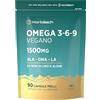 Horbäach Omega 3 6 9 Vegan 1500mg | 90 Capsule Molli Vegane | Ricco di Omega 3 | Integratore Alimentare con Acidi Grassi ALA DHA | da Olio di Semi di Lino e Olio di Alghe | Omega 369 | di Horbaach
