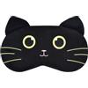 Lunaanda Simpatiche Mascherine da Notte con Motivo a Gatti - Maschera per Dormire con Simpatico Cartone Animato per Bambini - Maschera Occhi per Dormire Bambina - Maschera per Dormire Animali (Nero)