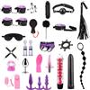 Qoosea Set Bondage da Letto 26 Pezzi, SM Sessuale Set Sexyshop Accessori Kit con Plug Anale Manette Caviglia Morsetti, Sex Toys Giocattoli Sessuali Erotici per Coppie Uomo Donna