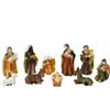 Generic Set Statuine Natività Pastori 10 Figure in Resina Colorata 10 cm, Statuette del presepe, con 10 soggetti Personaggi,Sacra Famiglia Giuseppe Maria Gesù Bambino
